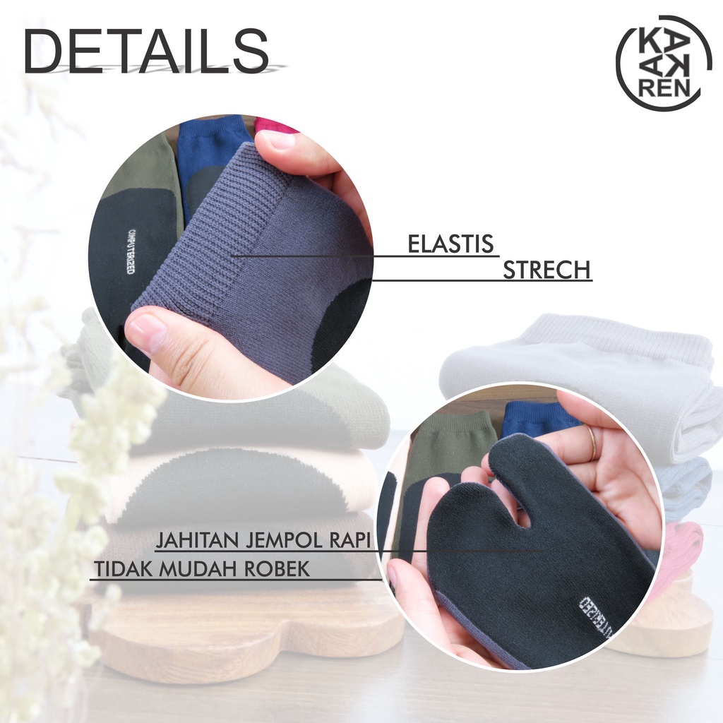 Kakaren Kaos Kaki Telapak Hitam &amp; Polos Dewasa Ankle