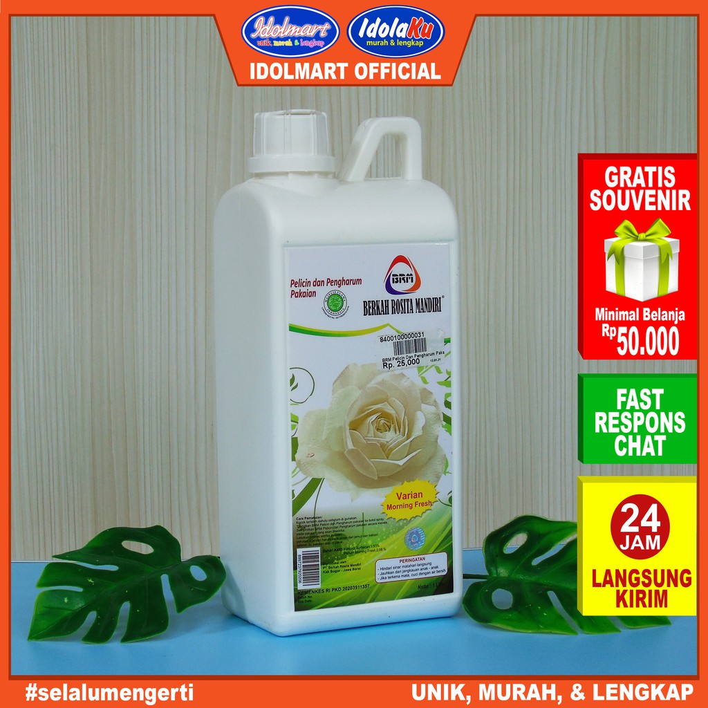 IDOLAKU BRM Pelicin &amp; Pengharum Pakaian 1000 ml Pewangi Loundry Original