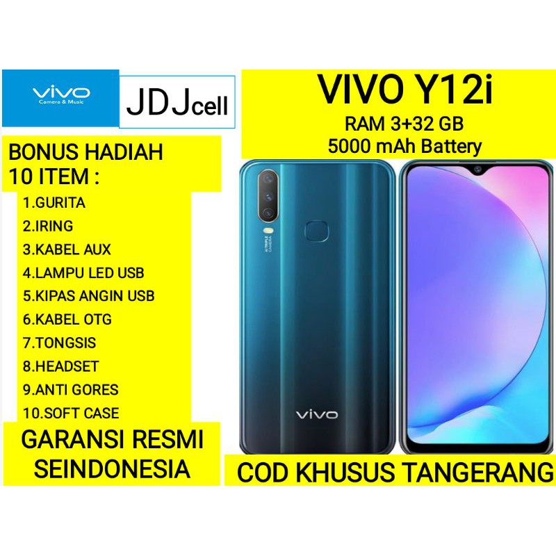 Vivo Y12 Y12i Ram 3gb Rom 32gb 5000mah Triple Qualcomm Snapdragon 439 Garansi Resmi 1 Tahun Shopee Indonesia