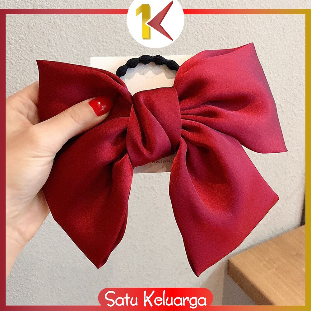 SK-C160 Ikat Rambut Pita Besar Kuncir Rambut Hairband Aksesoris Wanita Kunciran Rambut Korea Style-PITA MERAH