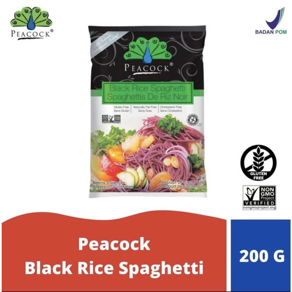 

Peacock Black Rice Spaghetti 200 Gr