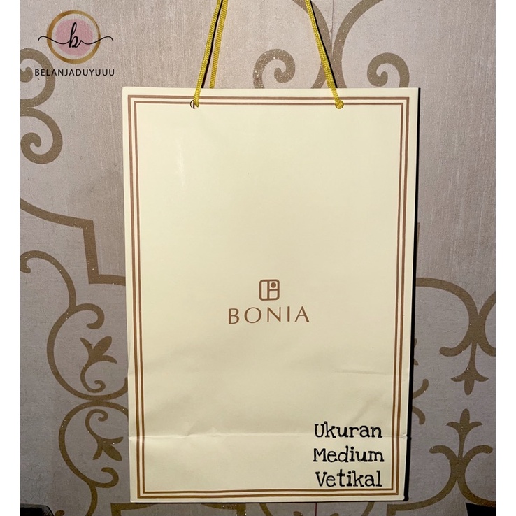 Paper Bag Bonia Kuning Pembungkus Kado Paper Bag Pengganti ( Ready Stock Jakarta )