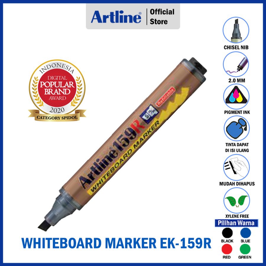 

SPIDOL ARTLINE NON PERMANENT WHITEBOARD MARKER REFILLABLE EK-159R