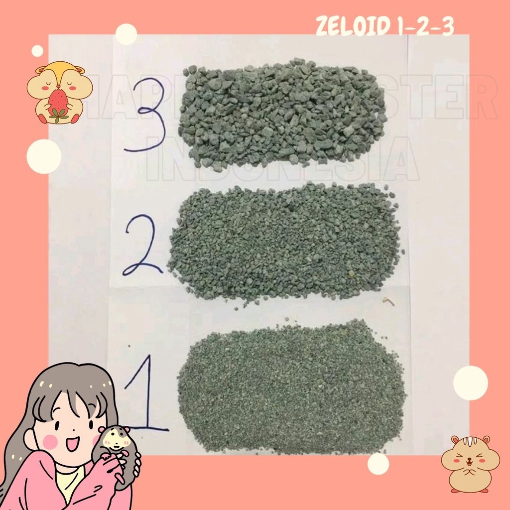 [Happy Hamster] Pasir Zeolit Hamster Kucing | Pasir zeloith Halus Kasar | Pasir zeolite bisa dicuci 