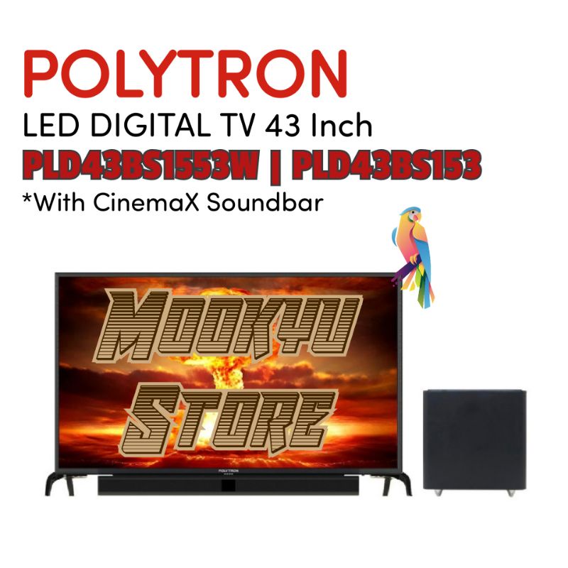 POLYTRON LED TV 43" Inch PLD43BS1553/W | 43BS153 | Digital TV Soundbar