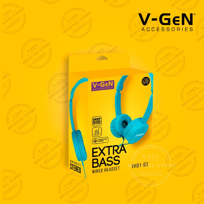 Headset V-GeN VHD1-03 Wired Extra Bass Headphone VGEN