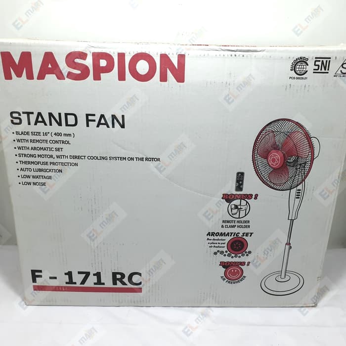 Kipas Angin Berdiri Remote MASPION 16 Inch F171RC 171 RC  171RC Stand Fan 16inch Remot