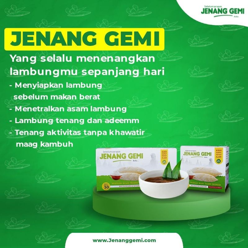 

Jenang Gemi solusi alami untuk atasi maag dan asam lambung (isi 30 sachet)