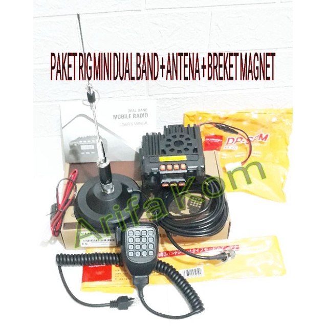 PAKETAN RADIO RIG MINI DUAL BAND PLUS ANTENA CR 77 DAN BRACKET MAGNET - PAKETAN RADIO RIG MINI DUAL 
