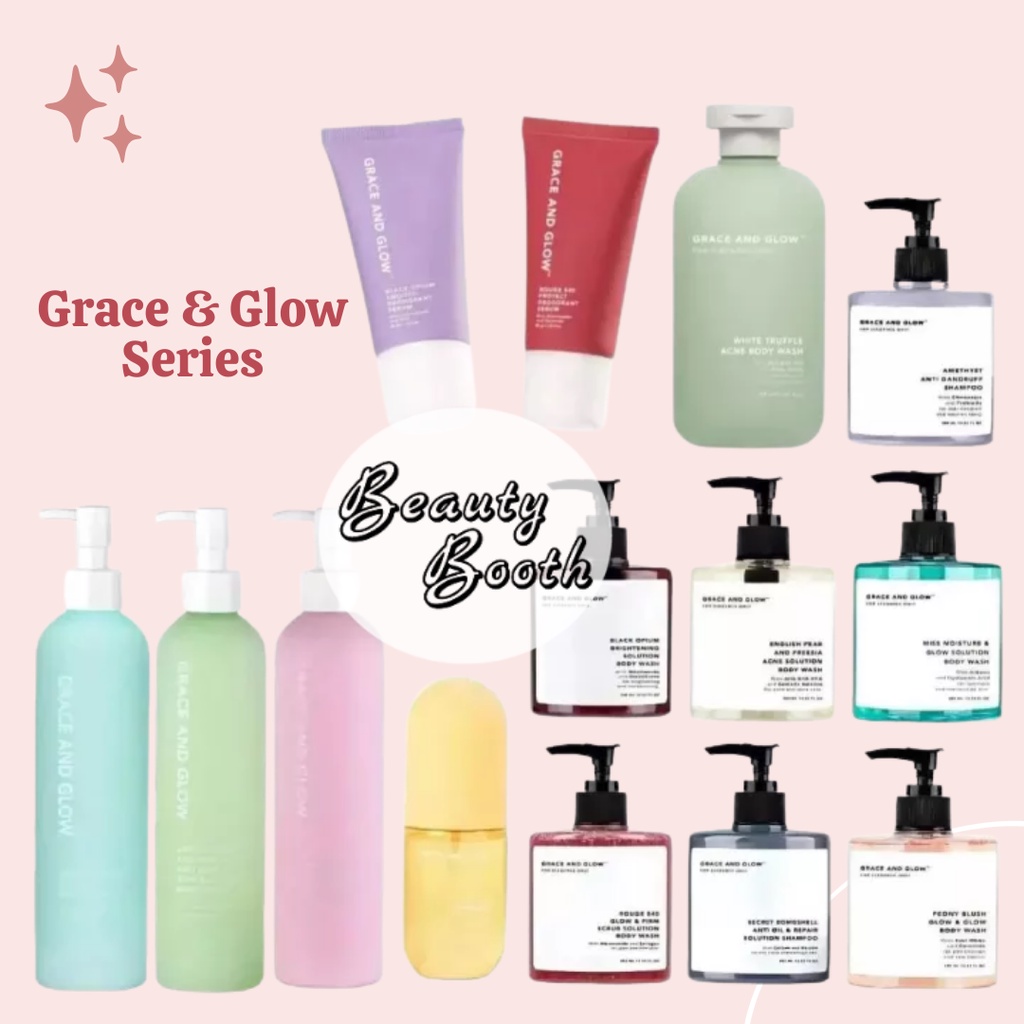 GRACE AND GLOW Body Serum | Body Wash | Shampoo | Deodorant | Hair Mist | Black Opium | English Pear | Rouge 540 | Peony Blush