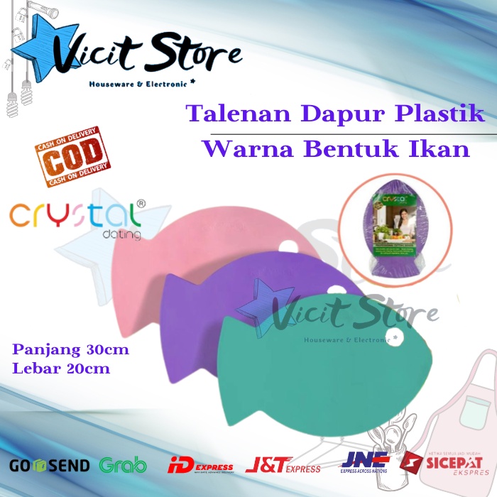 Talenan Warna Crystal Bentuk Ikan Premium / Professional Cutting Board