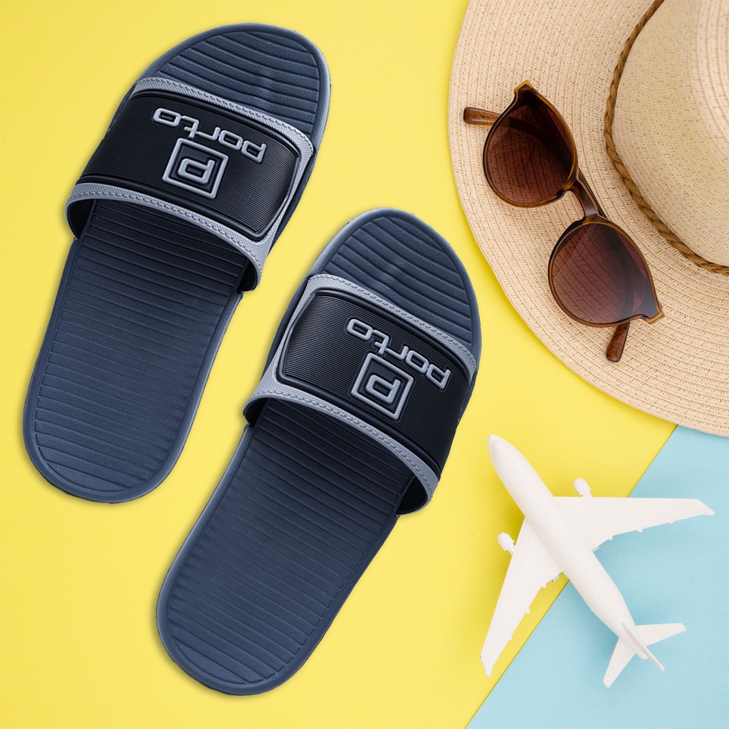 Porto - Sandal Pria Karet House Slipper Kuat Nyaman Porto Man Original 1011M (Super Sale!)-3