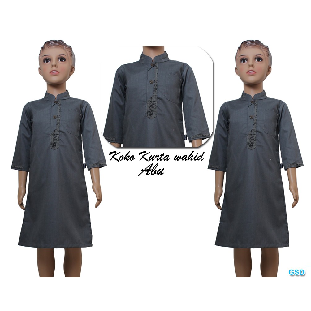 Koko Kurta Wahid/Atasan Anak Laki - Laki/Baju Ngaji Anak/Jubah Muslim Anak Best Seller