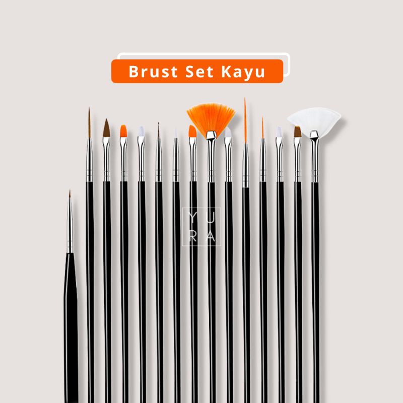 Brush Kuas Nail Art Painting Set 15 pcs / Nail Dotting Pen / kuas kuku nail art