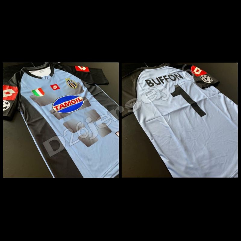 Jersey RETRO KIPER JuveNntusS_ 2002 / 2003 + Cetak nama Nameset BUFFON 1 / Custom suka suka font RET