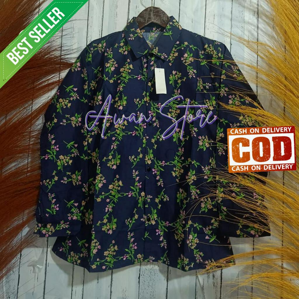 LANGSUNG KIRIM Blouse Atasan Muslim Motif Bunga Katun DC Original Premium Terbaru