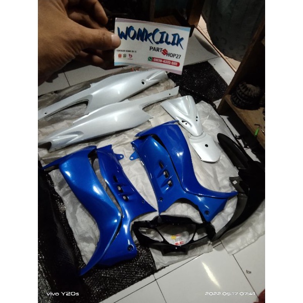 full set body satria hiu biru putih original sgp