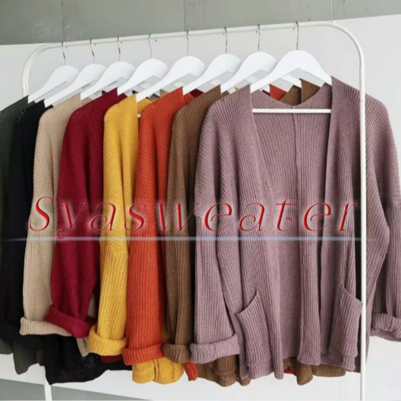 Syasweater -  LOCCY CARDY Cardigan Rajut Wanita Kardigan Tebal Oversize XL-3