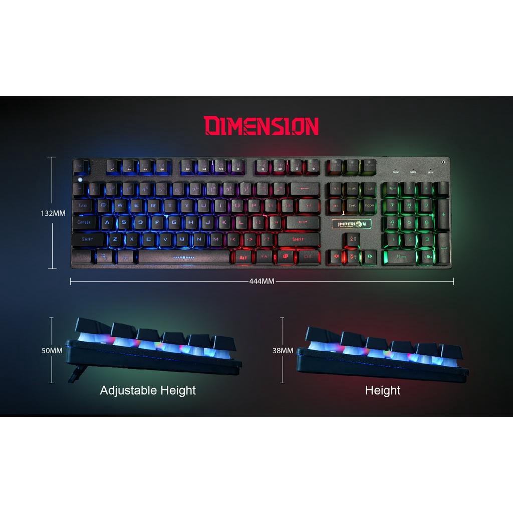 KEYBOARD IMPERION SLEDGEHAMMER 10 KG-S10B // RGB LED GAMING OFFICE MULTIMEDIA // LAPTOP PC KOMPUTER ANDROID