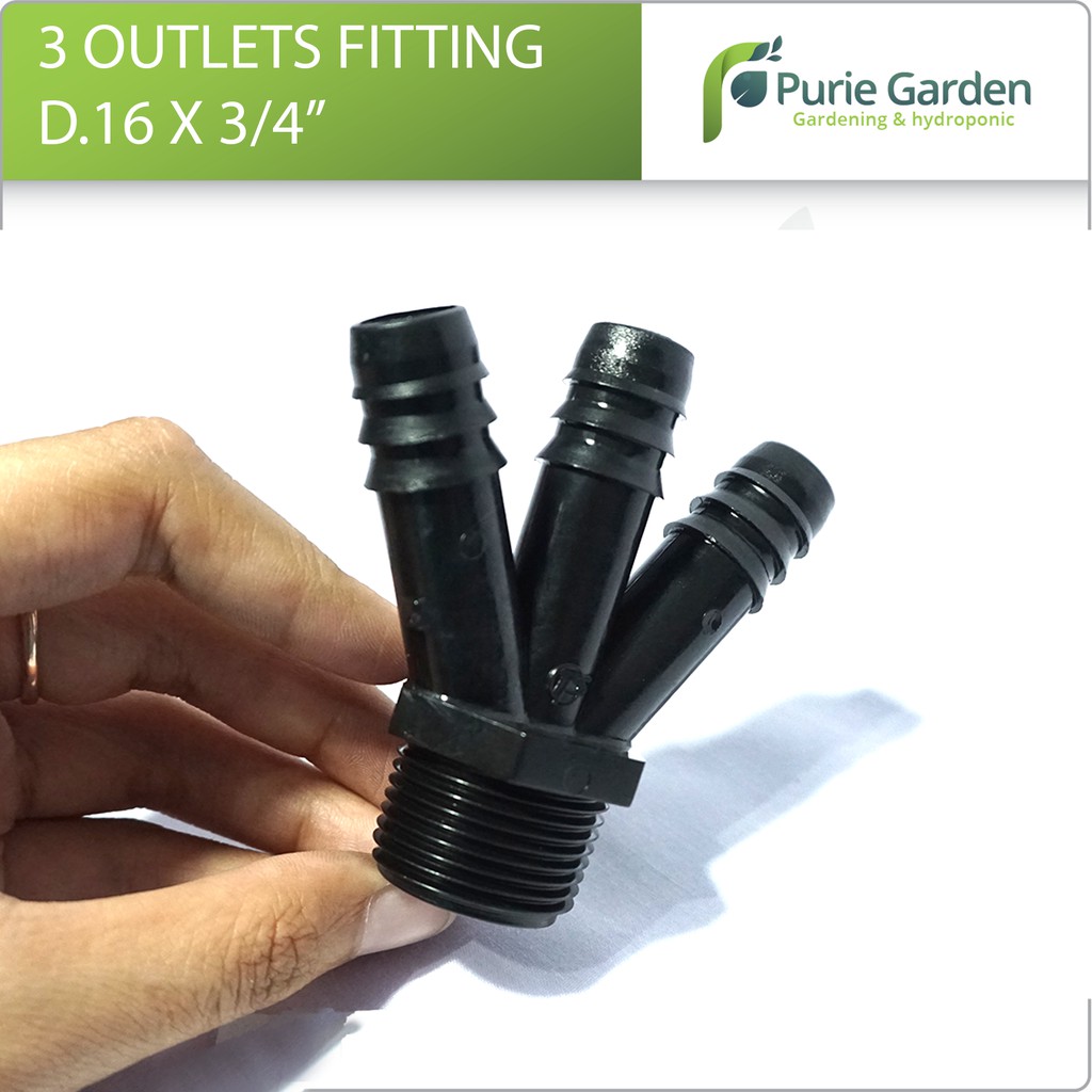 3 Outlets Fitting D. 16 x 3per4 Irritec