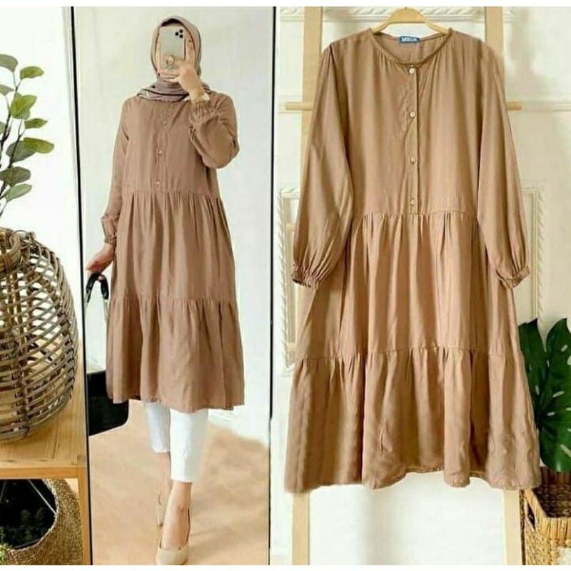 Tunik katun rayon wiza Atasan wanita muslim Size M L XL Atasan Muslim busui Syari