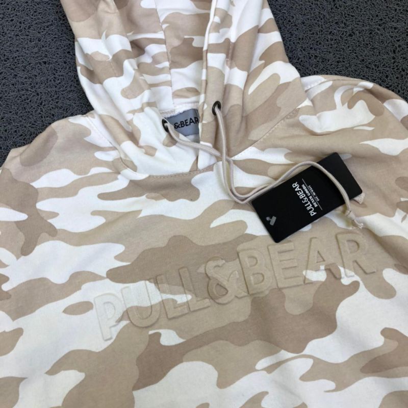 HOODIE PULL &amp; BEAR CAMO EMBOS HIGH QUALITY PREMIUM