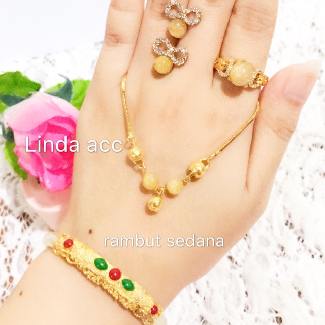 set permata rambut sedana gelang giok asli 88