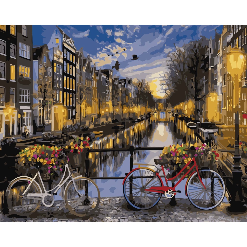 

Painting By Numbers - Set Canvas Melukis - Amsterdam Canal 50 x 40 CM