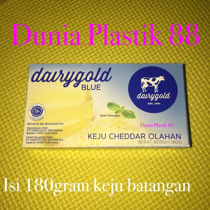 

180gram KEJU dairygold blue chedder cheese chese parut batangan olahan