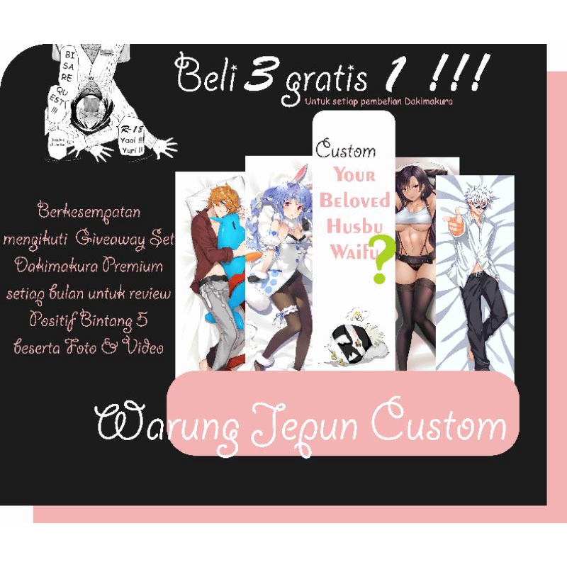 Dakimakura custom bisa r18bisa request