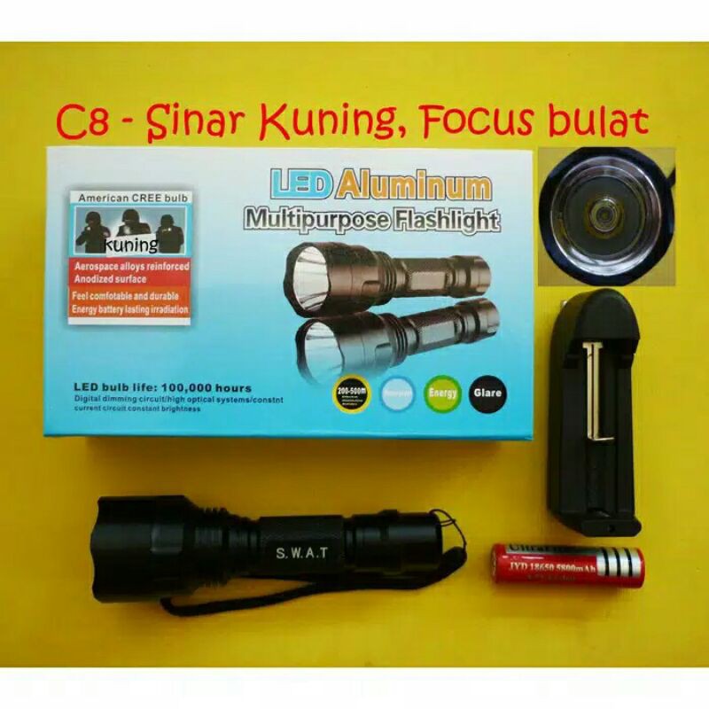 Senter C8 Sinar Kuning / Senter C8 / Senter