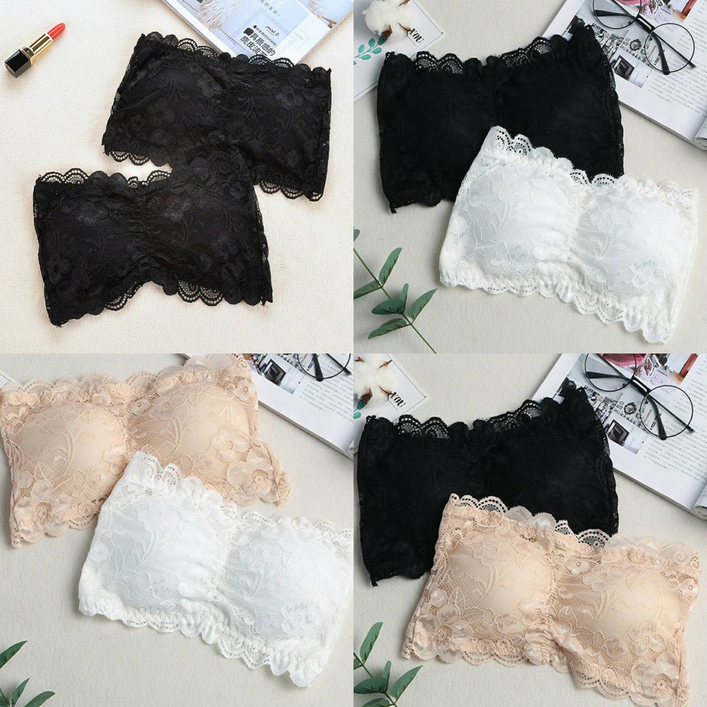 (GS) BRA KEMBEN BANDEAU CROP TOP SEXY TANPA TALI DENGAN BUSA BRA CROP TOP WANITA