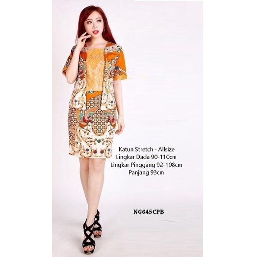 Dress Mini Batik Baju Wanita Kombinasi Tenun Khas Best Seller Ng645 - Tosca
