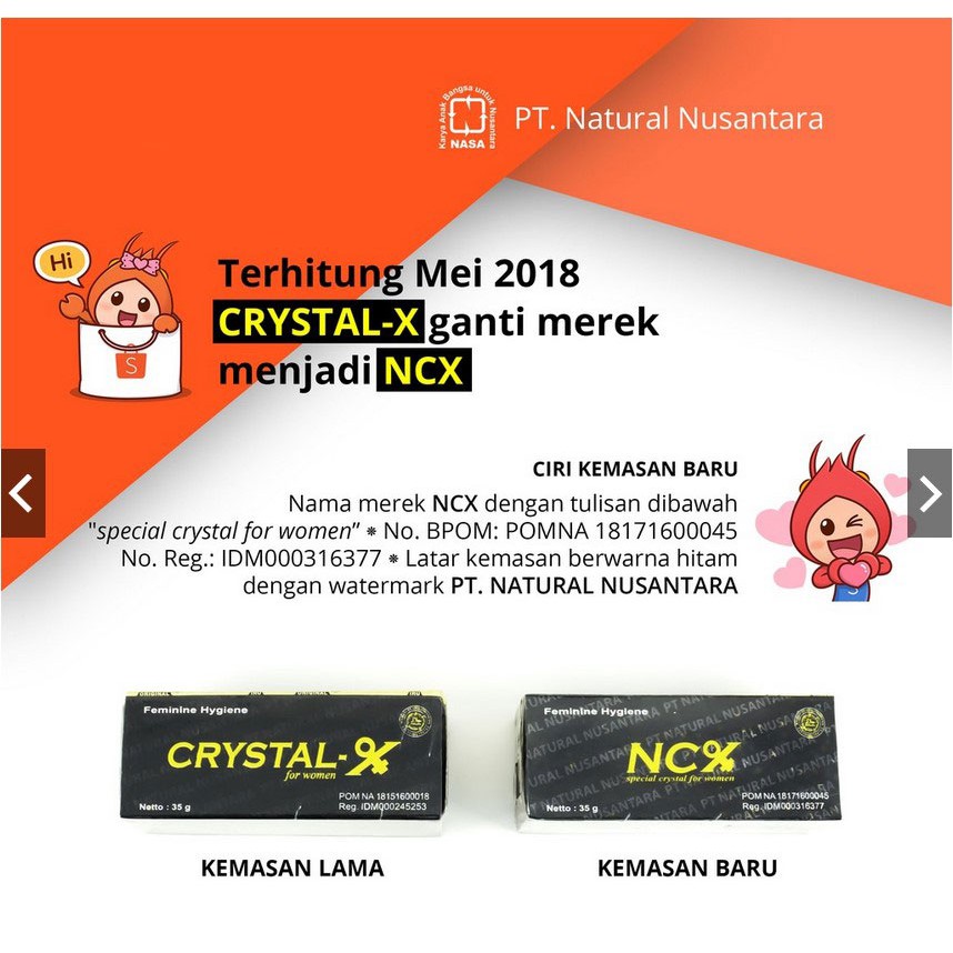 Cristal X Crystal X Original NCX NASA Kristal X Obat Keputihan Ampuh Obat Nyeri Haid READY STOCK