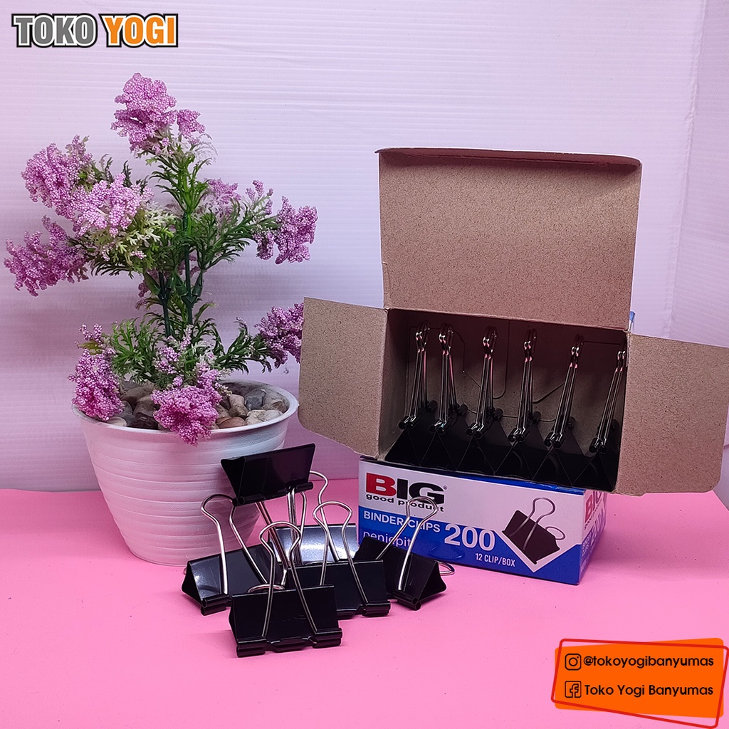 

BIG BINDER CLIPS NO.200 12PCS / BINDER KLIP / PENJEPIT KERTAS