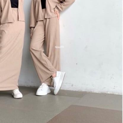 ◘ PREKTUS - ZEC OOTD Wanita Setelan EVI / Nonio Knit one Set RIB PREMIUM XL ( ROK + BAJU ) / Setelan