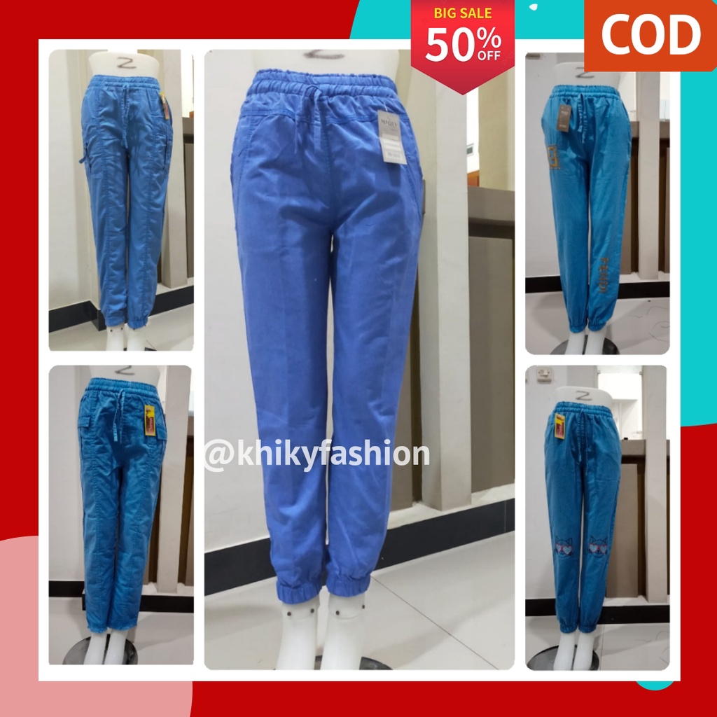 Celana Joger Jeans Wanita Jogger Pants Jogger Semi Jeans Wanita