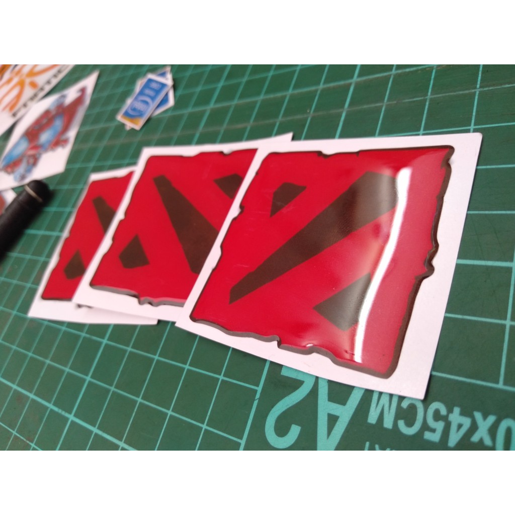 

Emblem Stiker Timbul Dota Sticker 3D Resin Lentur