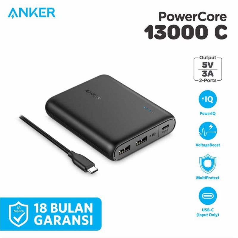 Powerbank Anker powercore 13000mAh USB-C Original Anker