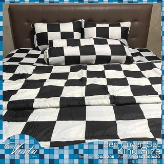  Bed Cover  Set Motif  CHESS CATUR  KOTAK King Size 