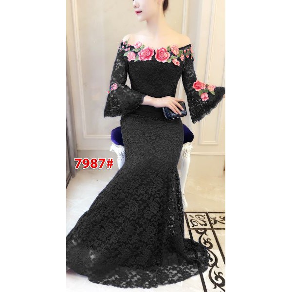 unix  long dress wanita casual-baju pesta wanita-dress brukat import cewek-dress sabrina cewek-dress
