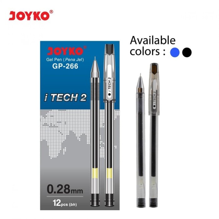 

Pulpen Gel Joyko GP-266 iTech 2 0.28 mm Isi 12 pcs