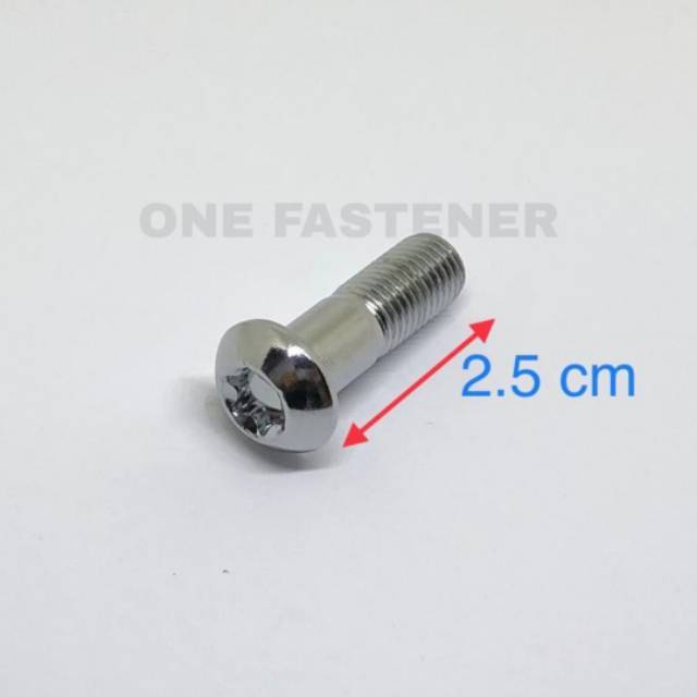 BAUT Bintang M10x25 yamaha CHROME baut 14