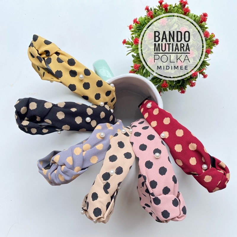 BANDO MUTIARA SIMPUL KOREA|BANDO POLKADOT|BANDO MUTIARA|Bando Nagita