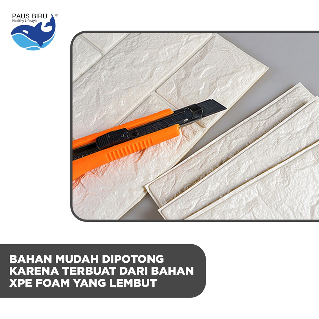 Wallpaper Dinding 3D bata / wallpaper 3D Foam 77x70cm Tebal 4mm High Quality | 4 mm Wallfoam | Bata-5
