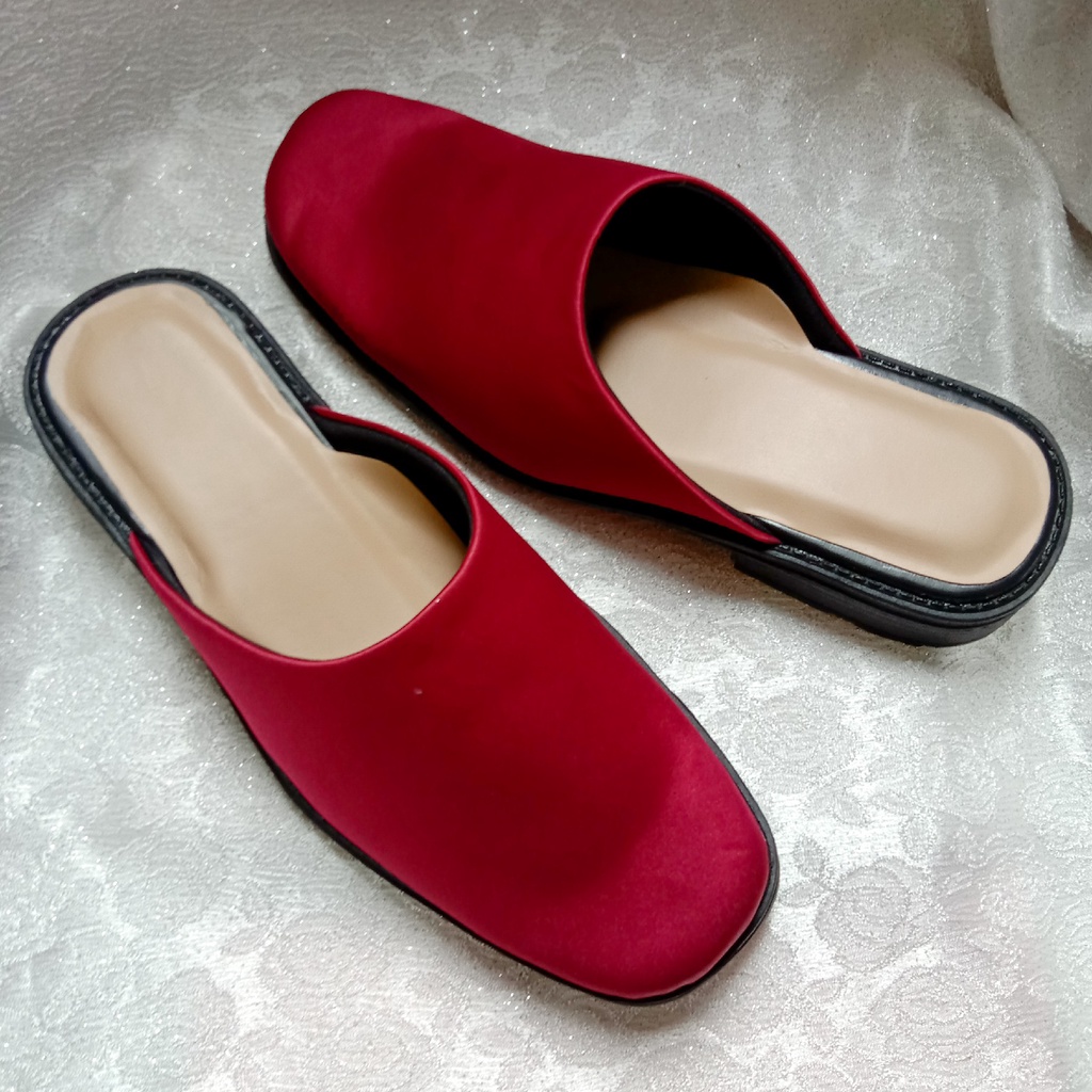 BRIDE SHOES sandal/bustong pengantin pria /selop pengantin pria premium taro silver burgundy marun d