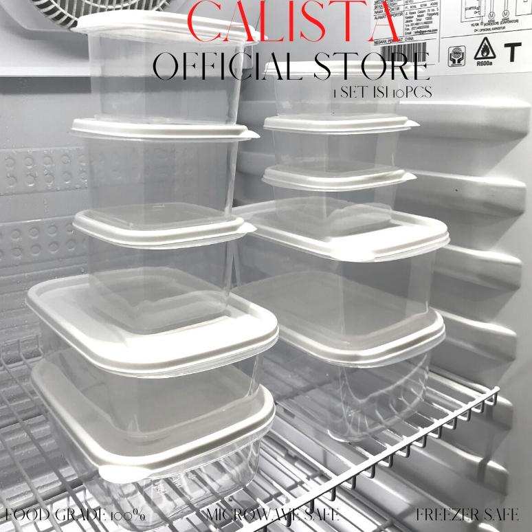 TOPLES FOOD KONTAINER/CONTAINER CALISTA OITA PUTIH SET ISI 10PCS/FOOD PREPARATION SET/ FOOD STORAGE 