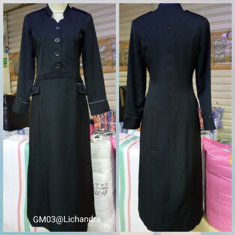 Gamis LICHANDRA / Seragam Kantor Hitam / Syar'i / Muslim Wanita / Baju Kerja