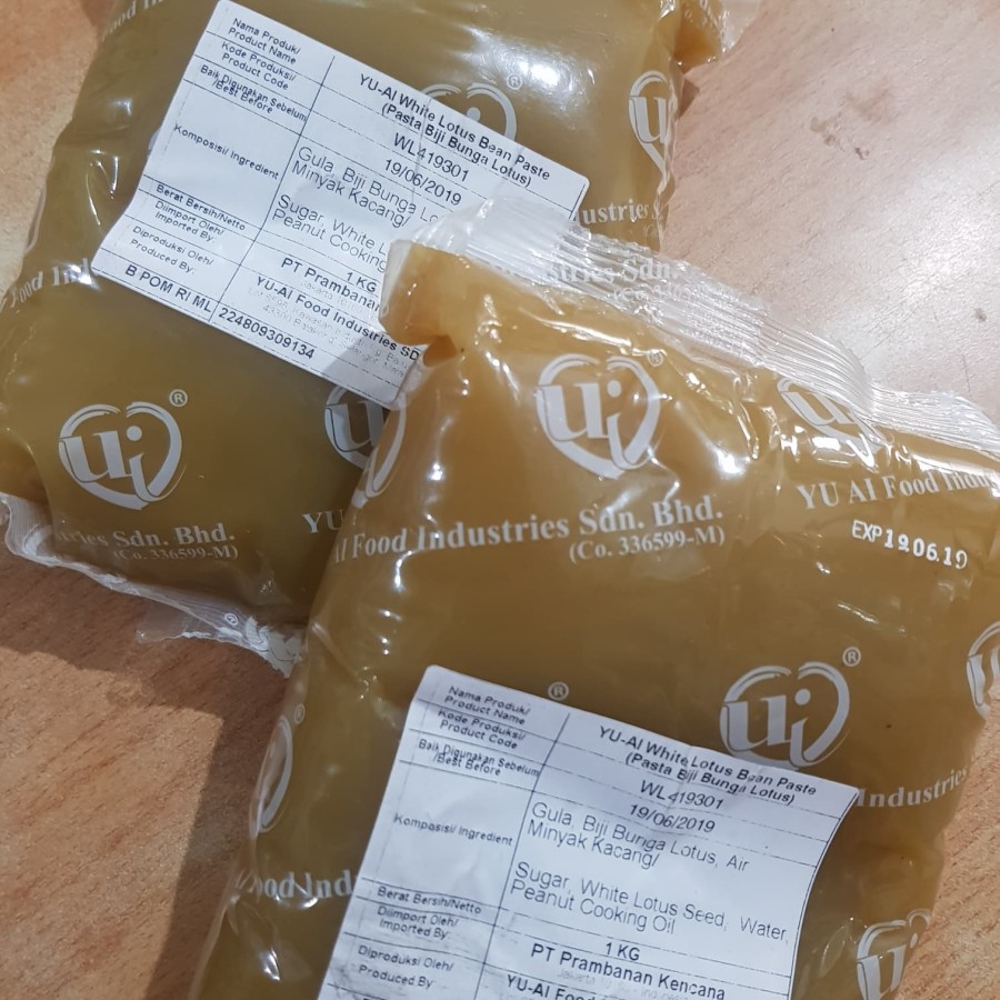 Yu ai Lotus paste filling 1kg pack / roti pao mooncake