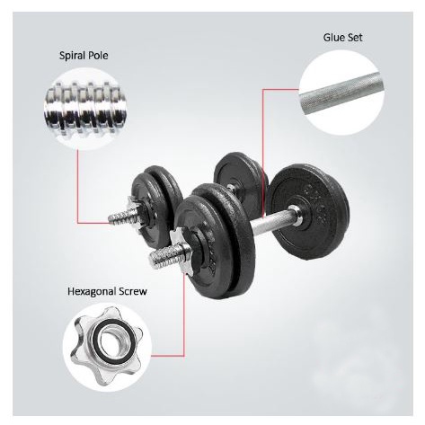 Dumbbell Set SPEEDS Max 50KG Barbel Set Dumbel Dumble Alat Fitness Rumahan